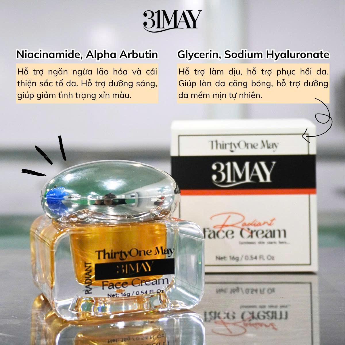Kem Face Nám 31may Radiant 16g